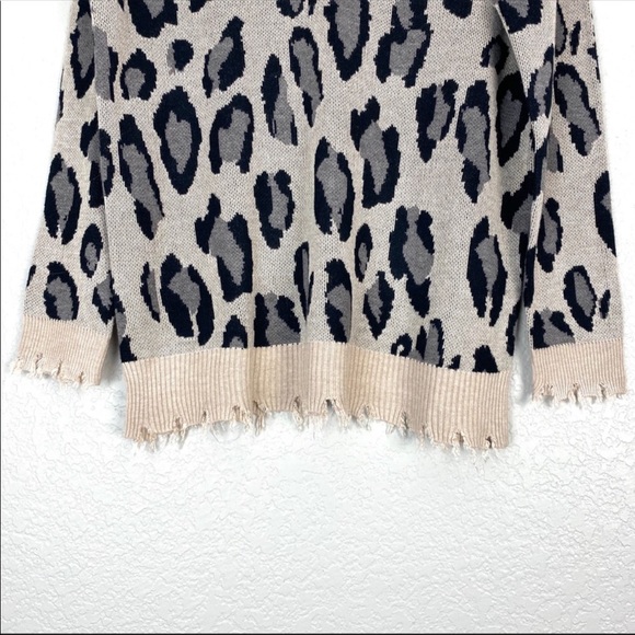 FATE Animal Print Distressed Pullover - Picture 6 of 7